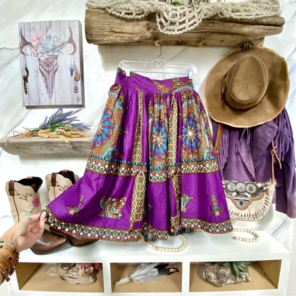 Artisan rare midi Gypsy skirt w spell/free People hippy boho vibe